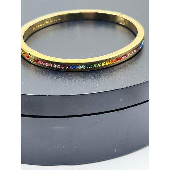 Kate Spade New York Women's Gold Plated‎ Metal Ring It Up Pave Bangle Bracelet - Picture 8 of 10